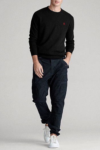 Мужской чёрный джемпер Polo Ralph Lauren embroidered logo   