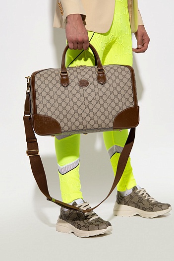 Дорожная сумка Gucci Interlocking G Duffle Bag in Beige 40x25 см   