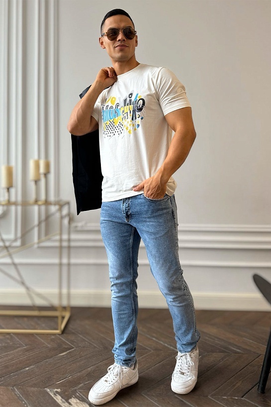 Мужская белая футболка Moschino