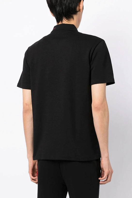 Поло чёрного цвета Hugo Boss intarsia-logo