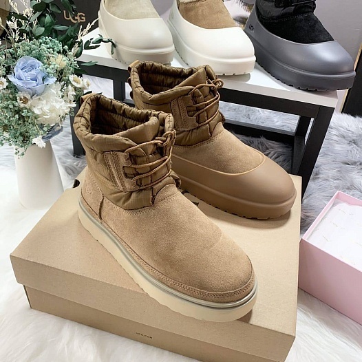 Женские ботинки UGG Classic Mini Lace-Up - Chestnut   