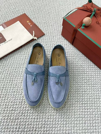 Женские лоферы Loro Piana Summer Charms Walk premium - Blue   