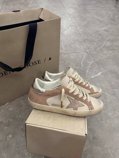 Женские кожаные кроссовки Golden Goose Super Star premium   