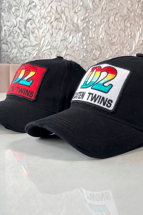 Мужская чёрная бейсболка Dsquared2 Caten Twins