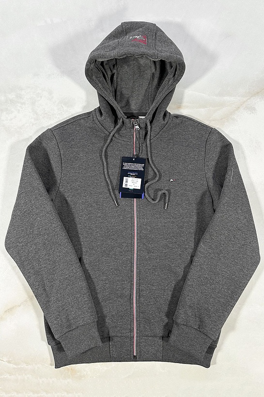 Утеплённая кофта на флисе Paul & Shark серого цвета