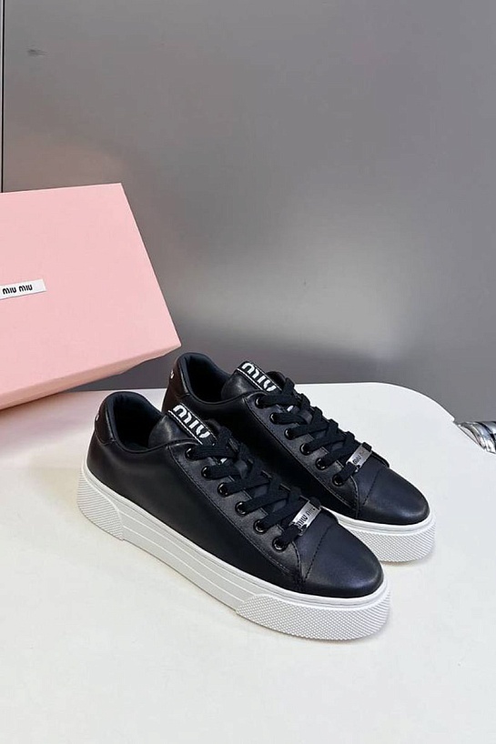 Женские чёрные кроссовки MIU MIU