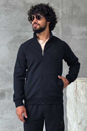 Кофта на молнии тёмно-синего цвета Loro Piana   