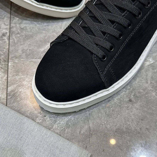 Мужские кроссовки Brunello Cucinelli nubuck calfskin - Black   