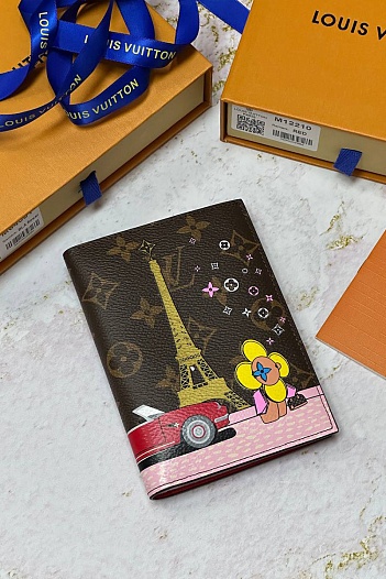 Кожаная обложка для паспорта Louis Vuitton Premium 10x14x2.5 см   