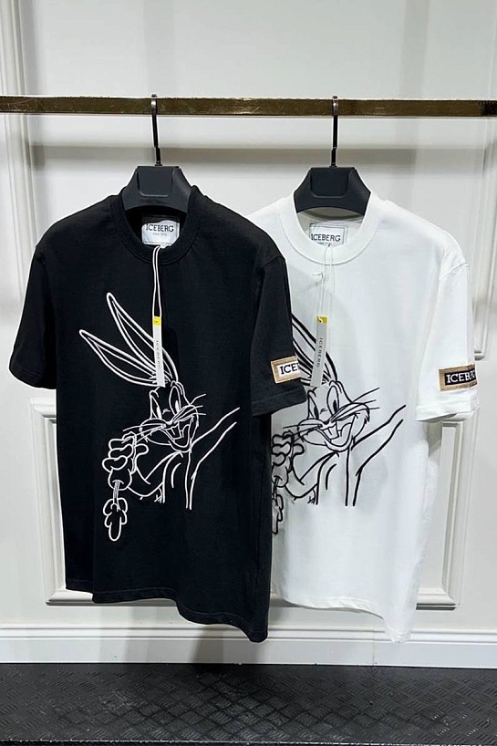 Мужская чёрная футболка Iceberg x Looney Tunes