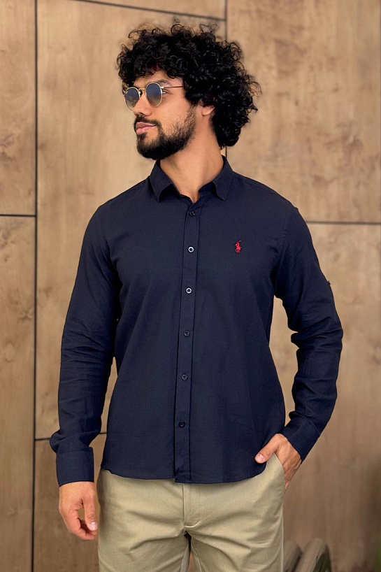 Мужская рубашка Роlо Ralрh Lаurеn тёмно-синего цвета