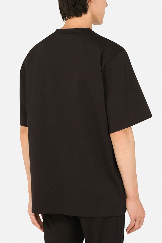 Чёрная оверсайз футболка Dolce&Gabbana multi-colored logo