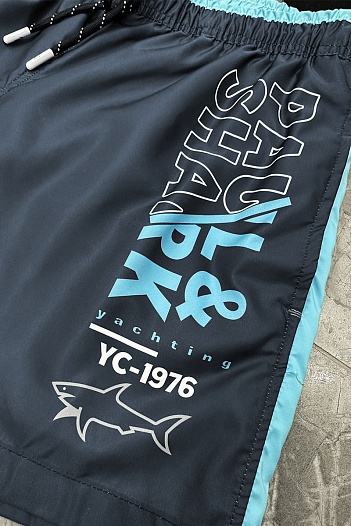 Мужские синие шорты Paul & Shark logo-patch   