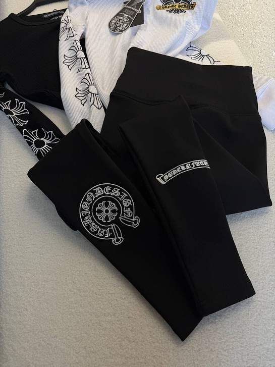 Женские утеплённые леггинсы Chrome Hearts premium