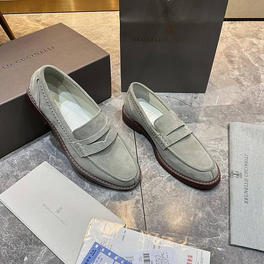 Мужские замшевые лоферы Brunello Cucinelli Premium   
