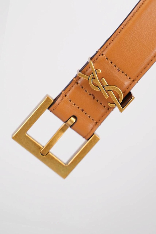 Кожаный ремень Yves Saint Laurent (ширина 3 см, длина 80 / 85 см)