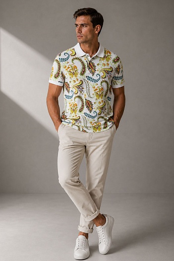 Мужское поло Etro "Floral" - Multicolor   