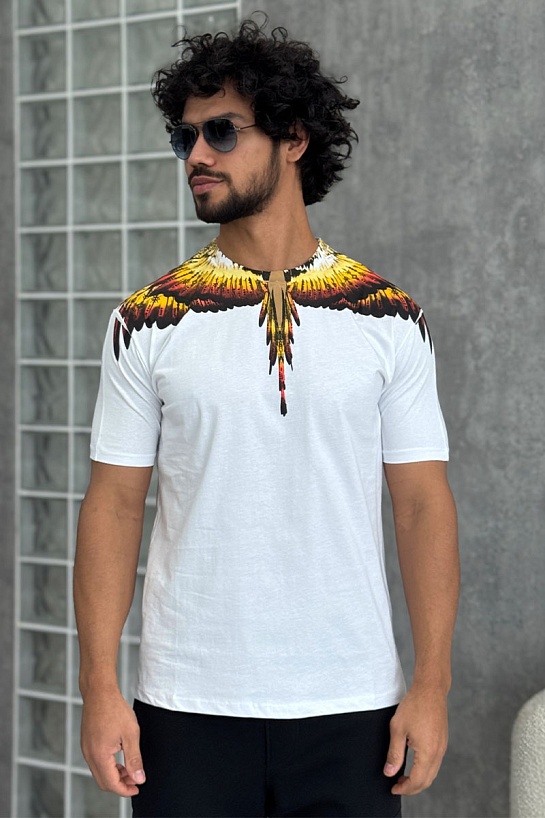 Белая футболка Marcelo Burlon County of Milan Solfolk Wings