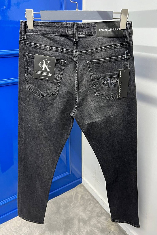 Мужские чёрные джинсы Calvin Klein logo-embroidered