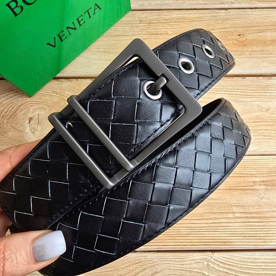 Кожаный чёрный ремень Bottega Veneta - длина 100 / 105 см