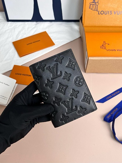 Кожаная обложка для паспорта Louis Vuitton Premium 14x9.5x2 см   