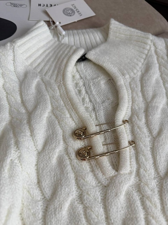 Женский шерстяной свитер Versace premium - White