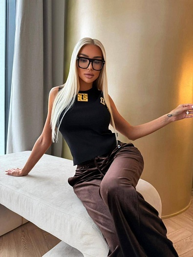 Женская чёрная майка Schiaparelli premium   