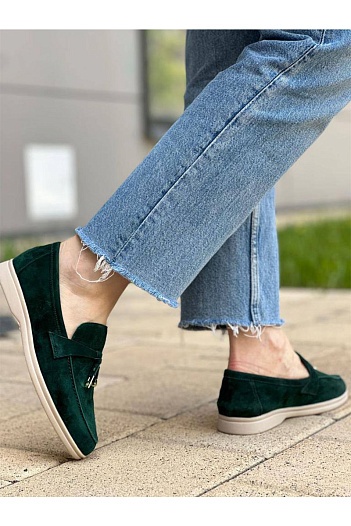 Женские замшевые лоферы Loro Piana Open Walk   