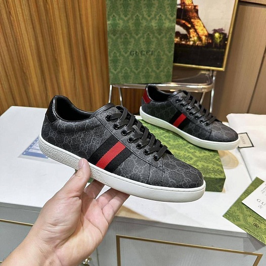 Мужские кроссовки Gucci Ace - Grey   