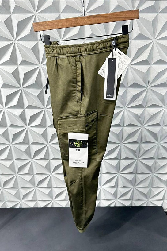 Джоггеры зелёного цвета Stone Island compass-patch