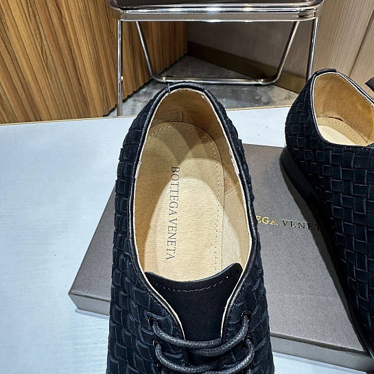 Мужские замшевые ботинки Bottega Veneta Intrecciato - Black