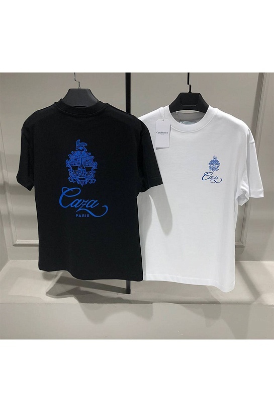 Чёрная футболка Casablanca Embleme de Caza logo-print