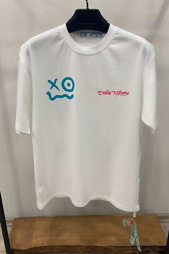 Белая оверсайз футболка Off-White x Andre Saraiva Arrows Spray