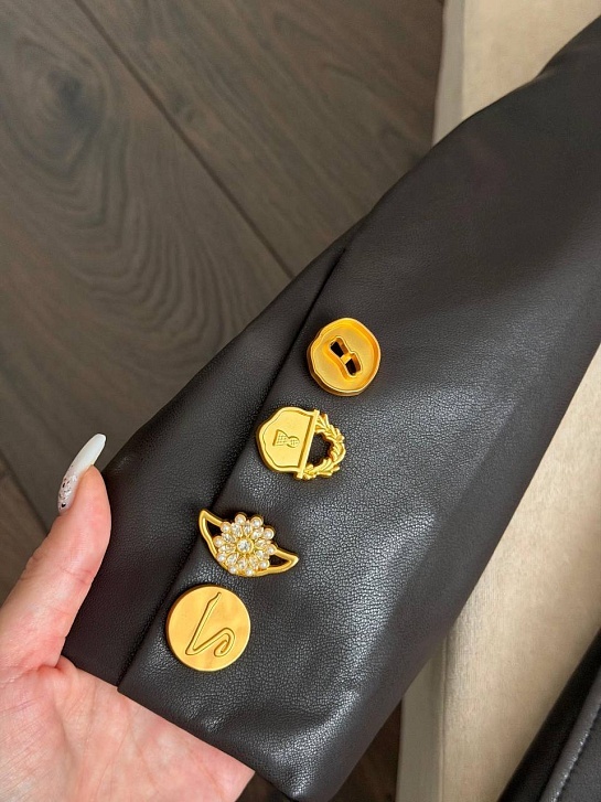 Женский пиджак из эко кожи Schiaparelli Premium - Brown