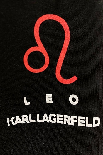 Женская чёрная футболка Karl Lagerfeld "Leo"   