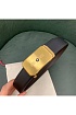 Кожаный чёрный ремень Montblanc 125x3.5 см