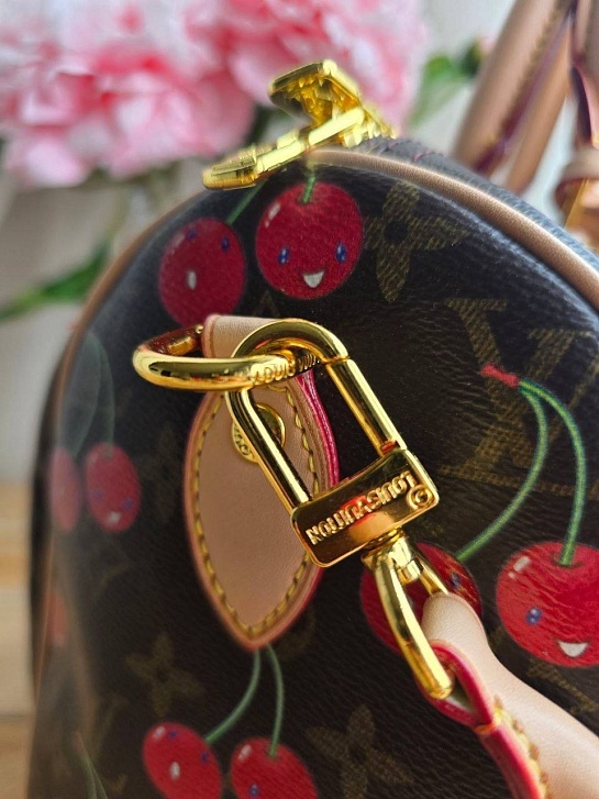 Кожаная сумка Louis Vuitton x Takashi Murakami Cherry Speedy 30x22 см