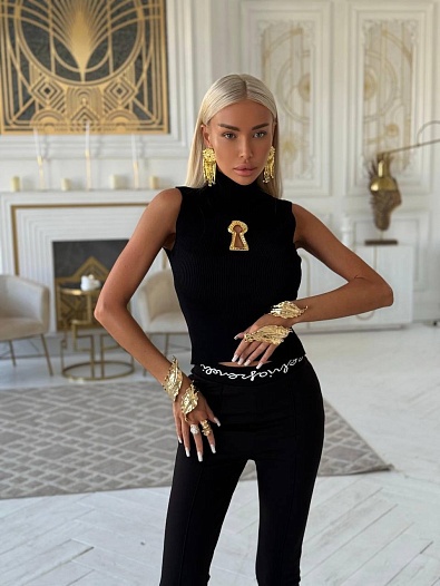 Женский чёрный топ Schiaparelli   