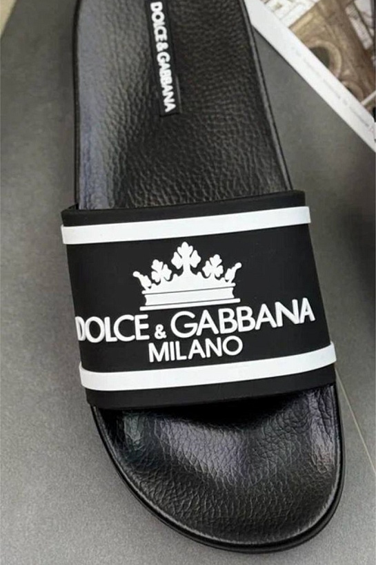 Мужские шлёпанцы Dolce & Gabbana crown logo