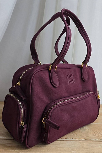 Замшевая сумка MIU MIU 30x19 см - Burgundy   
