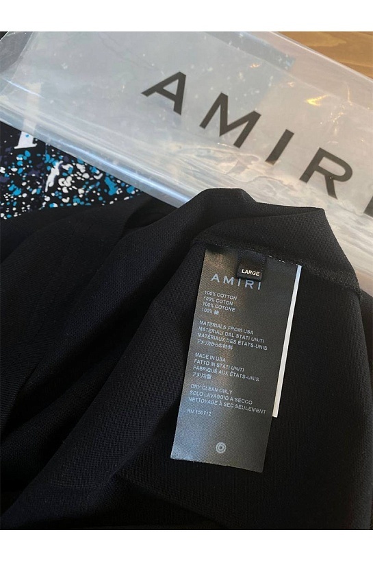 Оверсайз футболка Amiri "Paint Splatter" - Black