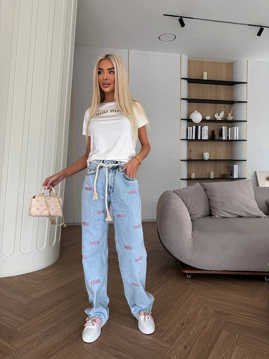 Женские синие джинсы MIU MIU premium