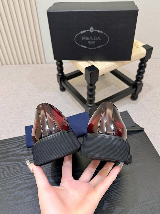 Лакированные ботинки Prada premium - Brown