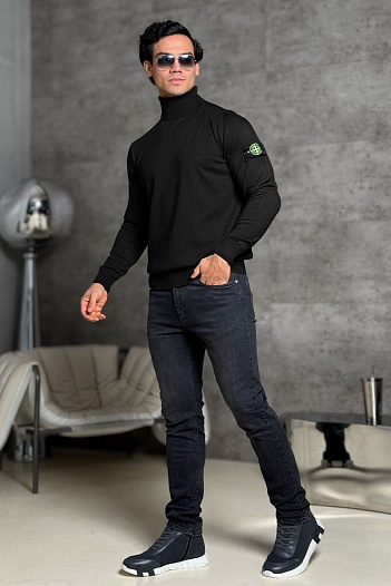 Водолазка чёрного цвета compass-patch   