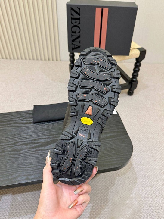 Замшевые кроссовки Zegna Triple Stitch Monte - Black