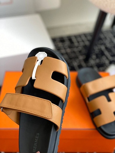 Женские сандалии Hermes Premium - Brown / Black   