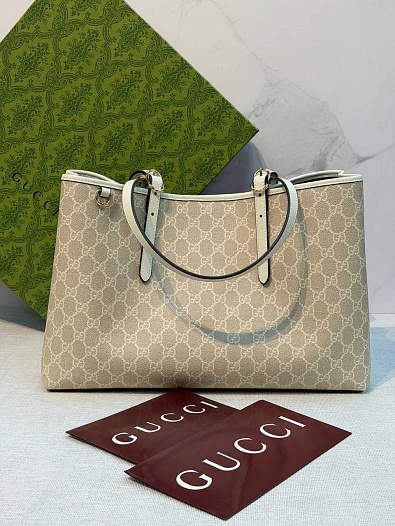 Кожаная сумка Gucci GG Emblem premium 38x25x15 см   