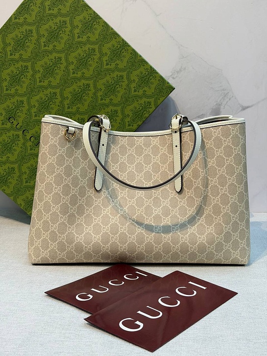 Кожаная сумка Gucci GG Emblem premium 38x25x15 см