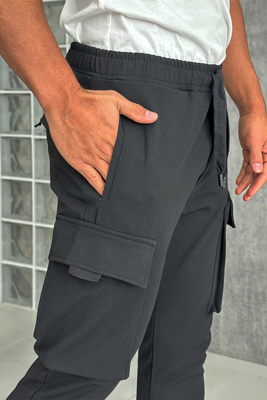 Мужские чёрные джоггеры Dolce&Gabbana cargo-pocket