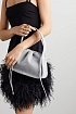 Женская серая сумка Alexander Wang Ryan ribbed-knit 26x20 см